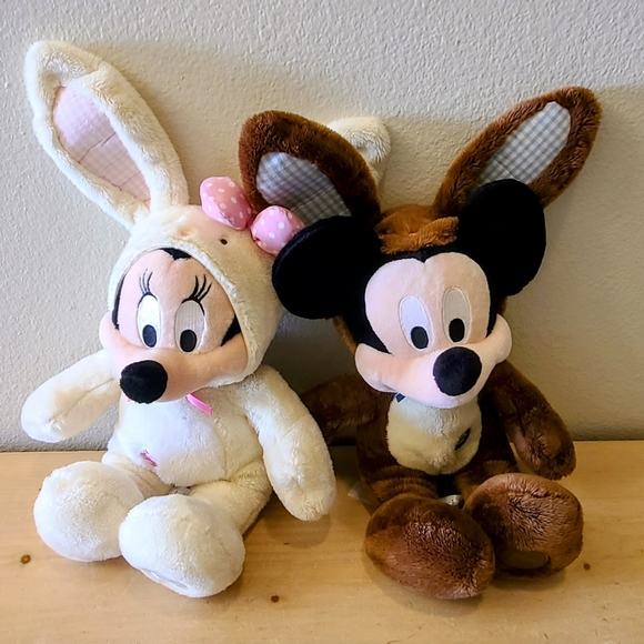 Disney Other - Mickey & Minnie Bunny Plush Animals